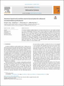 Attention-based multi attribute matrix factorization for enhanced recommendation performance