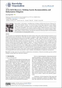 AI for KOS Discovery: Refining Search, Recommendation, and Hallucination Mitigation