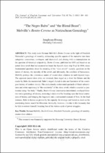 “The Negro Babo” and “the Blond Beast”: 
Melville’s Benito Cereno as Nietzschean Genealogy