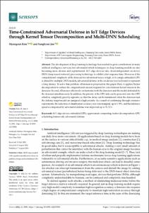 Time-Constrained Adversarial Defense in IoT Edge Devices through Kernel Tensor Decomposition and Multi-DNN Scheduling