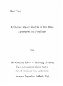 Economic impact analysis of free trade  agreements on Uzbekistan
