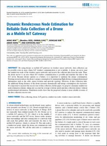 Dynamic Rendezvous Node Estimation for Reliable Data Collection of a Drone as a Mobile IoT Gateway