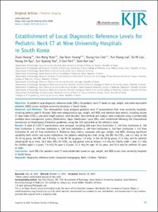 Establishment of Local Diagnostic Reference Levels for Pediatric Neck CT at Nine University Hospitals in South Korea