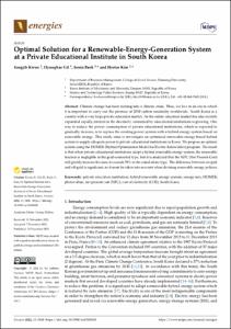 Optimal Solution for a Renewable-Energy-Generation System at a Private Educational Institute in South Korea
