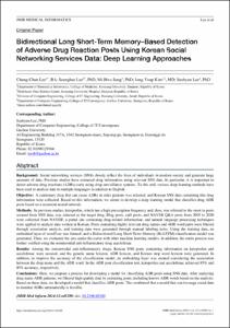 Bidirectional Long Short-Term Memory Based Detection of Adverse Drug Reaction Posts Using Korean Social Networking Services Data Deep Learning Approaches