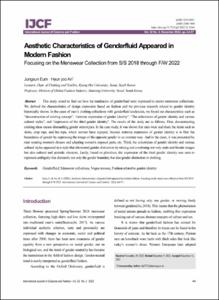 Aesthetic Characteristics of Genderfluid Appeared in Modern Fashion : Focusing on the Menswear Collection from S/S 2018 through F/W 2022