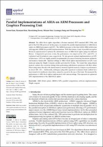 Parallel Implementations of ARIA on ARM Processors and Graphics Processing Unit