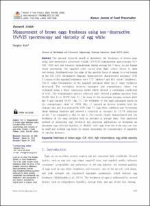Measurement of brown eggs freshness using non-destructive UV/VIS spectroscopy and viscosity of egg white
