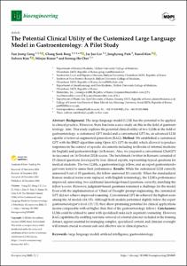 The Potential clinical utility of the customized large language model in gastroenterology: A pilot study