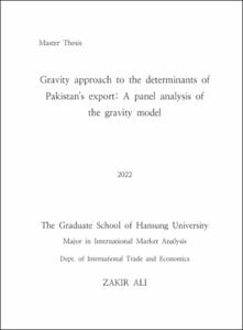 Gravity approach to the determinants of Pakistan's export: A panel analysis of the gravity model