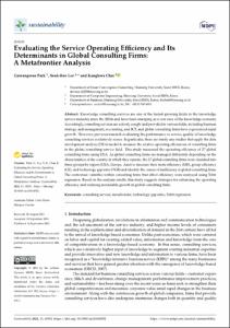 Evaluating the Service Operating Efficiency and Its Determinants in Global Consulting Firms: A Metafrontier Analysis