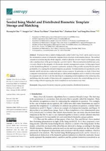 Seeded Ising Model and Distributed Biometric Template Storage and Matching