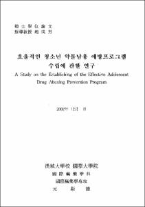 효율적인 청소년 약물남용 예방프로그램 수립에 관한 연구