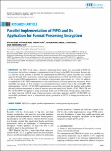Parallel Implementation of PIPO and Its Application for Format Preserving Encryption