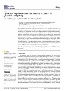 Optimized Implementation and Analysis of CHAM in Quantum Computing