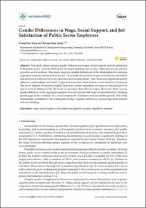 Gender Differences in Wage, Social Support, and Job Satisfaction of Public Sector Employees