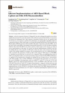 Efficient Implementation of ARX-Based Block Ciphers on 8-Bit AVR Microcontrollers