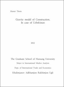 Gravity model of Construction.  In case of Uzbekistan