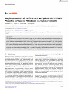 Implementation and Performance Analysis of RTK-GNSS in Wearable Devices for Athletes in Harsh Environments