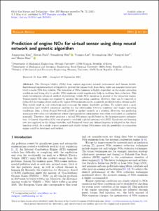 Prediction of engine NOx for virtual sensor using deep neural network and genetic algorithm
