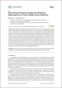 Deep Neural Network Design for Modeling Individual-Level Travel Mode Choice Behavior