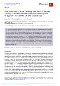 Risk Governance, State Capacity, and Critical Human Security: Evolution of Risk Governance in Response to Systemic Risk in the UK and South Korea