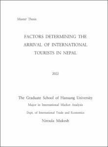 FACTORS DETERMINING THE ARRIVAL OF INTERNATIONAL TOURISTS IN NEPAL