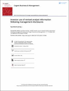 Investor use of revised analyst information following manageㅁment disclosures