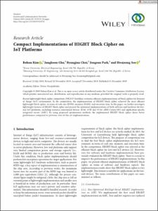 Compact Implementations of HIGHT Block Cipher on IoT Platforms