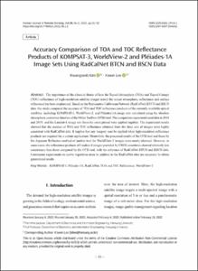 Accuracy Comparison of TOA and TOC Reflectance Products of KOMPSAT-3, WorldView-2 and Pl?iades-1A Image Sets Using RadCalNet BTCN and BSCN Data