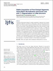 U-Net 구조에서 배치 정규화와 L1 규제화를 갖는 Focal Loss를 사용한 미세 세그먼트의 안정적 획득