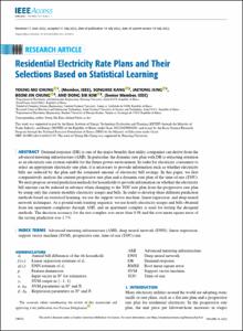 Residential Electricity Rate Plans and Their Selections Based on Statistical Learning