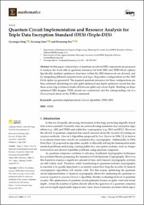Quantum Circuit Implementation and Resource Analysis for Triple Data Encryption Standard (DES) (Triple-DES)