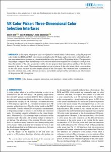 VR Color Picker: Three-Dimensional Color Selection Interfaces