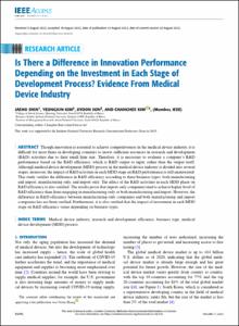 Is There a Difference in Innovation Performance Depending on the Investment in Each Stage of Development Process? Evidence From Medical Device Industry