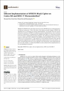 Efficient Implementation of SPEEDY Block Cipher on Cortex-M3 and RISC-V Microcontrollers