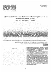 A Study on Feature of Online Platform with Exploiting Blockchain for International Onshore Students