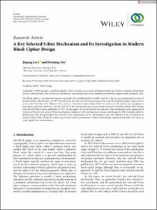 A Key Selected S-Box Mechanism and Its Investigation in Modern Block Cipher Design