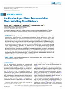 An Attentive Aspect-Based Recommendation Model With Deep Neural Network