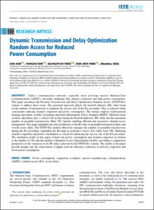 Dynamic Transmission and Delay Optimization Random Access for Reduced Power Consumption