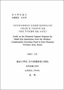 전남동부지역에서의 산재예방시설자금(보조금) 지원실태 및 지원방식에 관한 사업장 투자경향에 관한 조사연구
