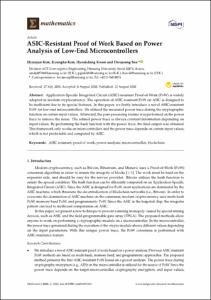 ASIC-Resistant Proof of Work Based on Power Analysis of Low-End Microcontrollers