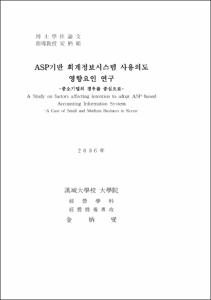 ASP기반 회계정보시스템 사용의도 영향요인 연구