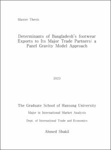 Determinants of Bangladesh’s footwear Exports to Its Major Trade Partners: a Panel Gravity Model Approach