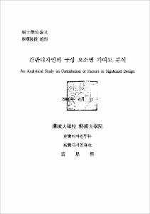 간판디자인의 구성 요소별 기여도 분석