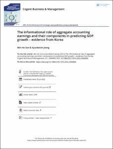 The informational role of aggregate accounting earnings and their components in predicting GDP growth―evidence from Korea