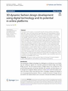 3D Dynamic Fashion Design Development Using Digital Technology and its Potential in Online Platforms