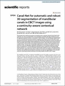 Canal-Net for automatic and robust 3D segmentation of mandibular canals in CBCT images using a continuity-aware contextual network