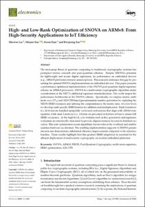 High- and Low-Rank Optimization of SNOVA on ARMv8: From High-Security Applications to IoT Efficiency