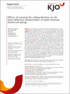 Effects of Reversing the Coiling Direction on the Force-Deflection Characteristics of Nickel-Titanium Closed-Coil Spring